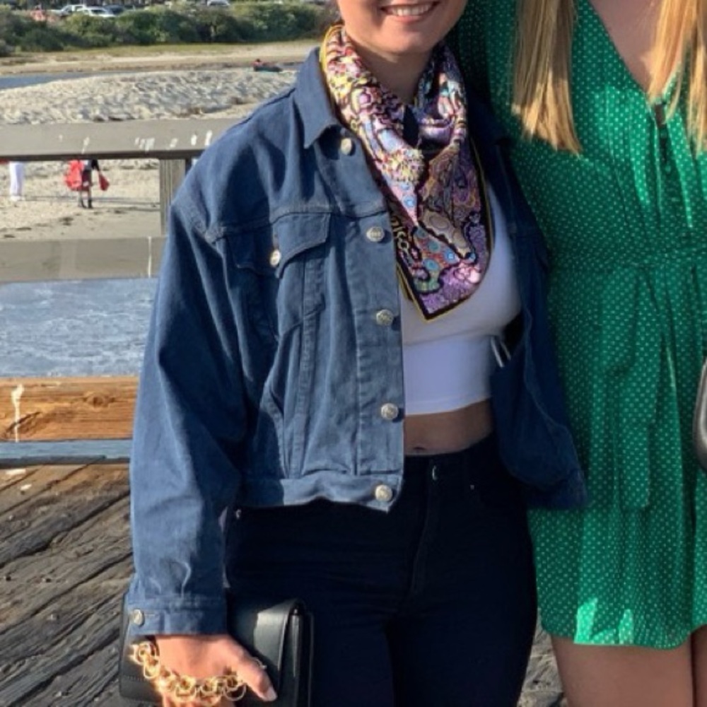 Gap Blue Denim Cropped Vintage Jacket